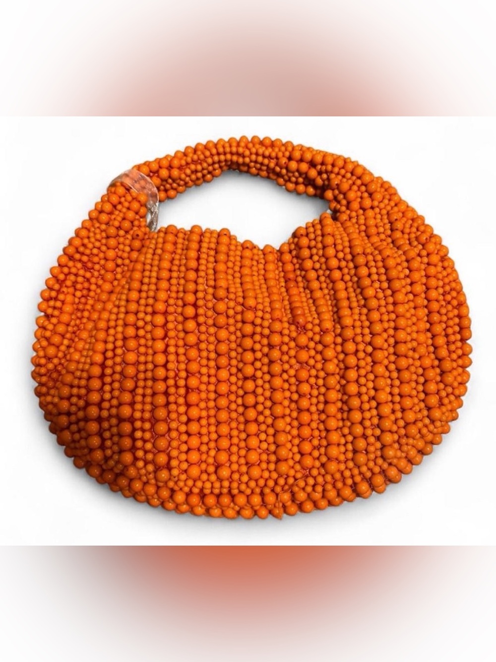 NWT Orange Beaded Handbag Women Bags fall pumpkin style beaded handbag Fall Bag